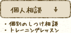 個人相談:個別のしつけ相談、トレーニングレッスン